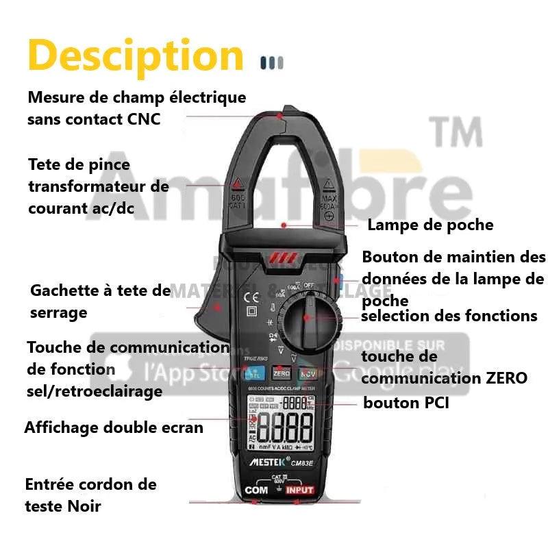PINCE AMPÈREMÉTRIQUE AC DC
