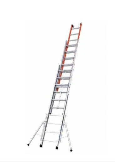 Échelle Tubesca 3 Plans 6.90m - Transformable Aluminium Platinium | Norme EN131 NF