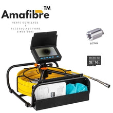 Charger l'image dans la galerie, L'Aiguille Caméra Inspection Canalisation s'agit d'un système de caméra vidéo professionnel avec une caméra étanche, connecté à un fil de fibre de verre, utilisé pour l'inspection des tuyaux d'égout ainsi que pour l'inspection d'autres zones difficiles d'accès. En connectant la Caméra à l'enrouleur de câble, vous pouvez atteindre la profondeur ou la distance désirée en déroulant le fil.Amafibre™