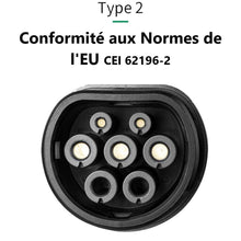 Charger l'image dans la galerie, Borne de Recharge 7kw de Câble EV de Véhicule Électrique IEC-62196 2  32A type 2 france 2022