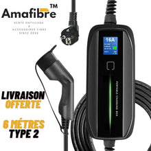 Charger l'image dans la galerie, Chargeur Voiture Électrique Type2 6M AMAFIBRE - Amafibre : Fournisseur Matériel Fibre Optique & Cuivre