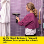 Kärcher WV 2 Black Edition – Nettoyeur de Vitres Sans Fil, 35 min d’Autonomie, 2 Raclettes