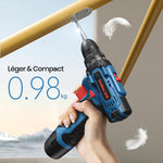 Perceuse Visseuse Sans Fil 20V – 2 Batteries 2.0Ah, 42Nm, 25+1 Réglages, 24 Accessoires