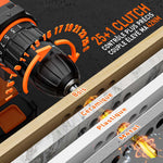 Perceuse Visseuse Sans Fil 20V – 2 Batteries 2.0Ah, 42Nm, 25+1 Réglages, 24 Accessoires