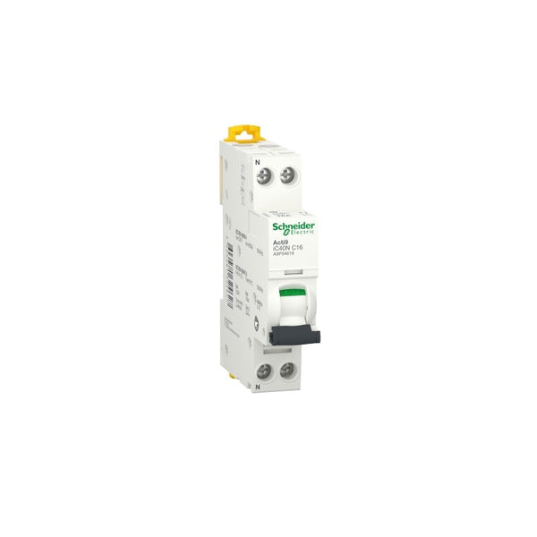 Disjoncteur Modulaire Schneider Acti9 iC40N - 1P+N - 16A - Courbe C