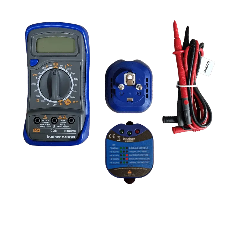 Testeur de prise et multimètre numérique