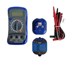 Image du testeur de prise et multimètre numérique, un outil électrique compact et portable utilisé pour mesurer la tension, le courant et la résistance. Il est facile à utiliser pour les professionnels de l’électricité et les amateurs. L’image montre le testeur de prise avec des indicateurs LED et l’écran LCD du multimètre numérique affichant les résultats de mesure.