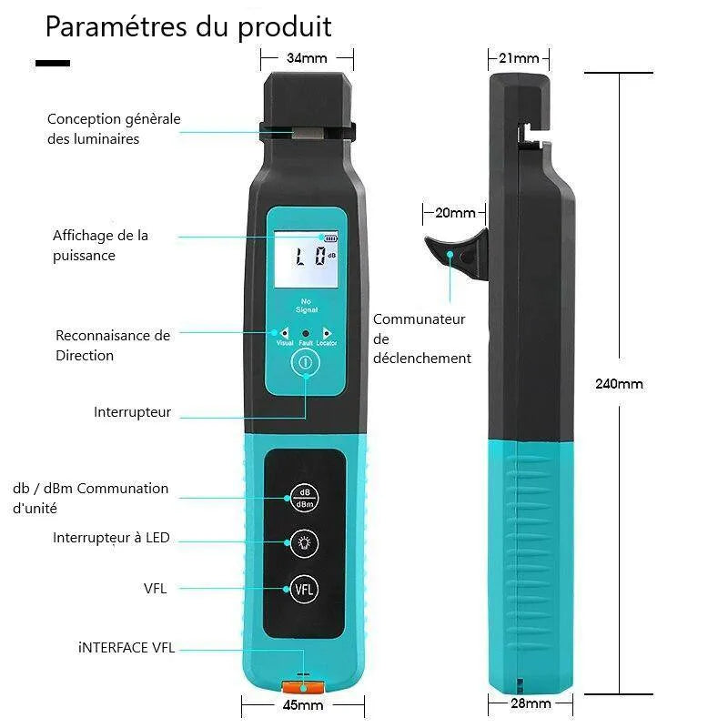 Pince Trafic Fibre Optique - Identificateur Signal Sans Déconnecter