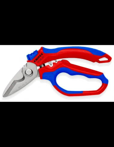 CISEAUX D'ELECTRICIEN PROFESSIONNELS AVEC DEUX ZONES DE SERTISSAGE (0.6 A 6MM2 ET 10 A 25MM2) POUR COUPE DE PRECISION