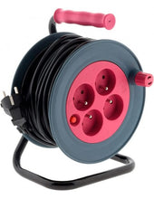 Charger l&#39;image dans la galerie, ENROULEUR 15M avec 4 prises 2P+T - Câble H05VV-F 3G1 mm, 2300W Déroulé
