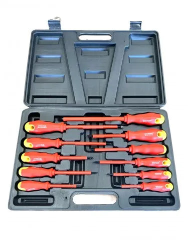 Jeu Professionnel de 11 Tournevis Isolés VDE - Manche Caoutchouté Ergonomique - Coffret Complet