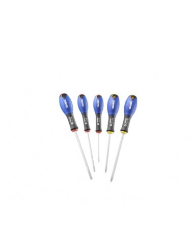 Jeu de 5 Tournevis Expert Plat et Cruciforme Professionnels - Précision et Durabilité