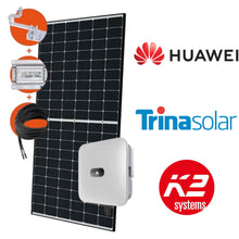 Charger l&#39;image dans la galerie, Kit Solaire Photovoltaïque Autoconsommation Monophasé Huawei / TRINASOLAR Bi-Verre 3kW

