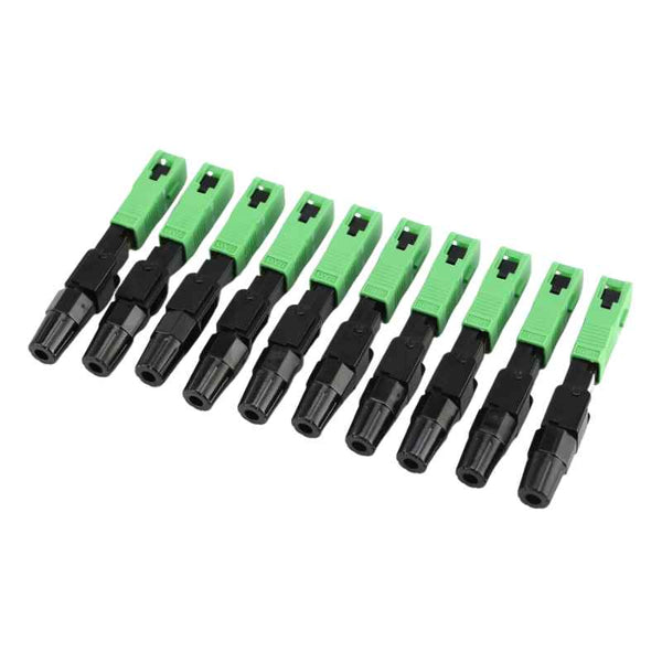 Connecteur rapide SC/APC pour fibre optique pré-polie de haute qualité, facile à installer et compatible avec la plupart des câbles en fibre optique SC/APC monomode. Disponible chez AMAFIBRE avec livraison rapide