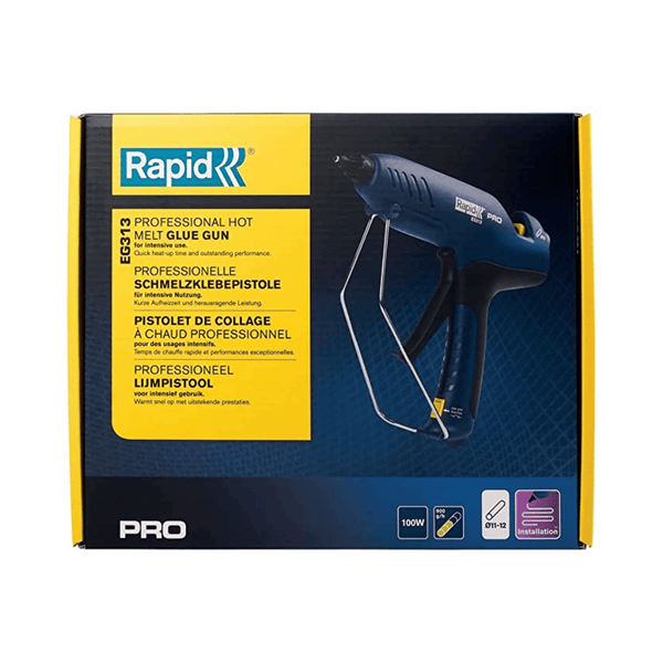 l'image represente l'emballage du pistolet à colle de marque RAPID PRO