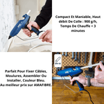 L'image represente les différentes utilisation du pistolet a colle