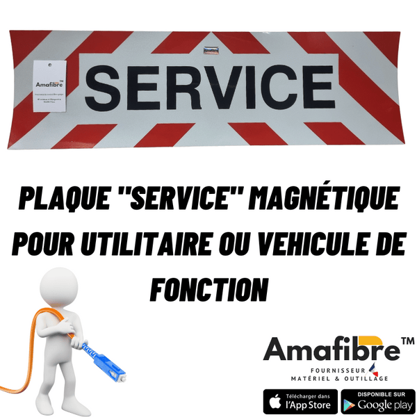 plaque-de-signalisation-magnetique-avec-le-mot-Service-en-rouge-sur-fond-blanc